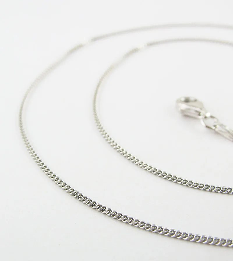 1.2 mm Curb Chain, Rhodium-Plated Sterling Silver