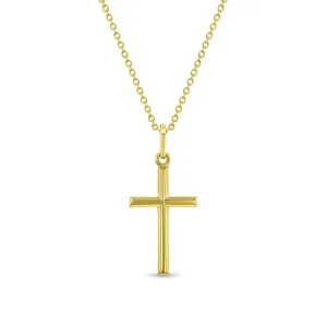 14k Classic Stick Cross Baby Pendant Necklace