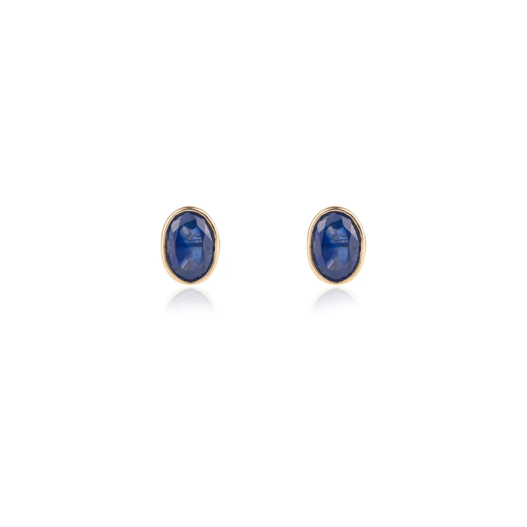 14k Gold Blue Sapphire Studs