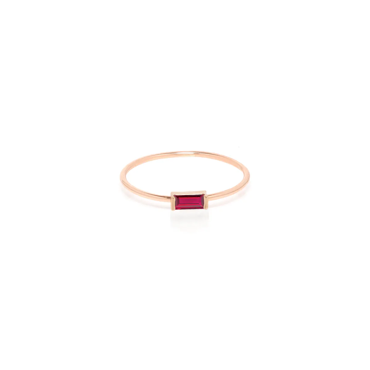 14k Medium Ruby Baguette Ring | July Birthstone