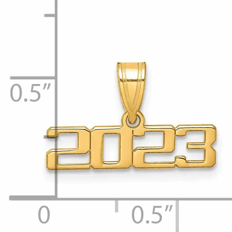 14K Polished 2023 Graduation Charm - Unisex