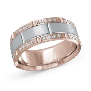 14K Rose Gold with 14K White Gold Ring from the Executif Collection by Malo - FJMD-085-8PW