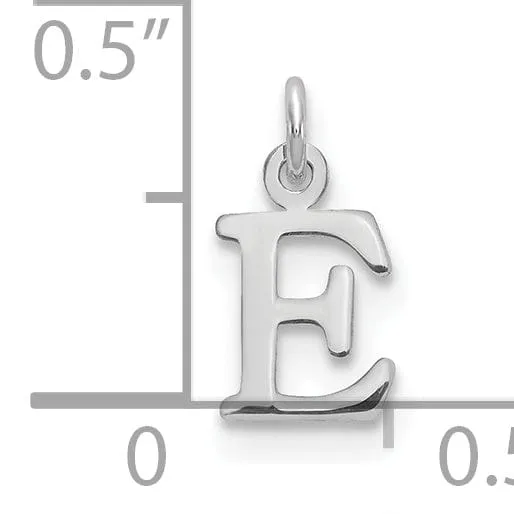 14k White Gold Cut-Out Letter E Initial Design Charm Pendant