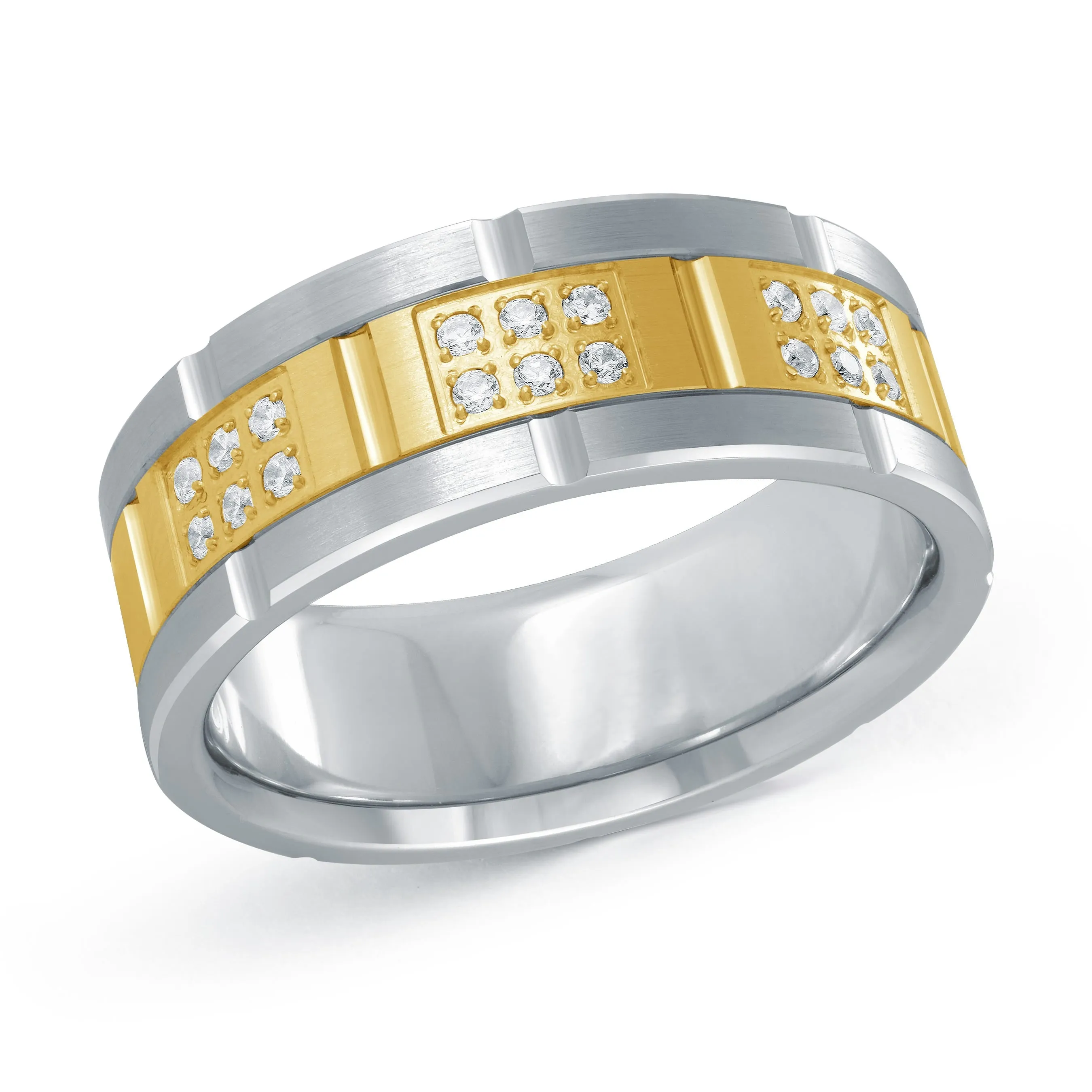 14K White Gold with 14K Yellow Gold Ring from the Executif Collection by Malo - FJMD-084-8WY