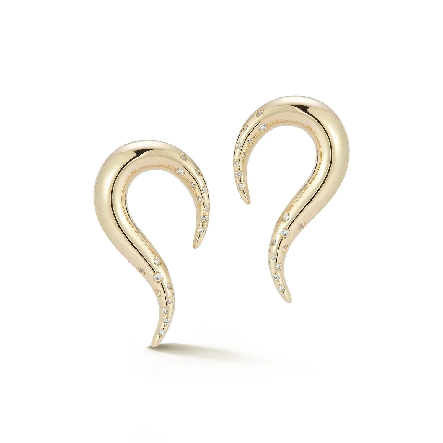 14kt Swoosh Earrings