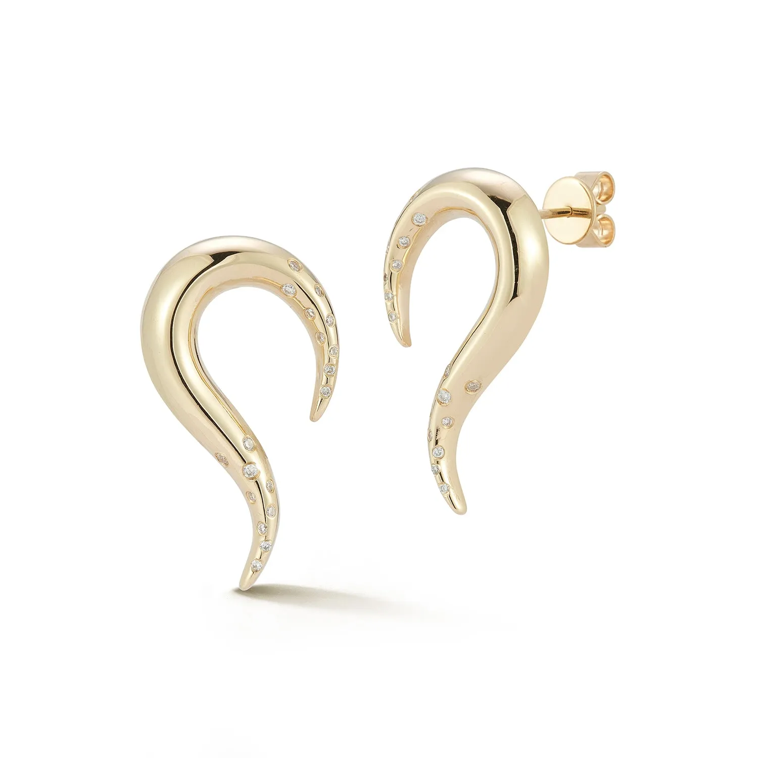 14kt Swoosh Earrings