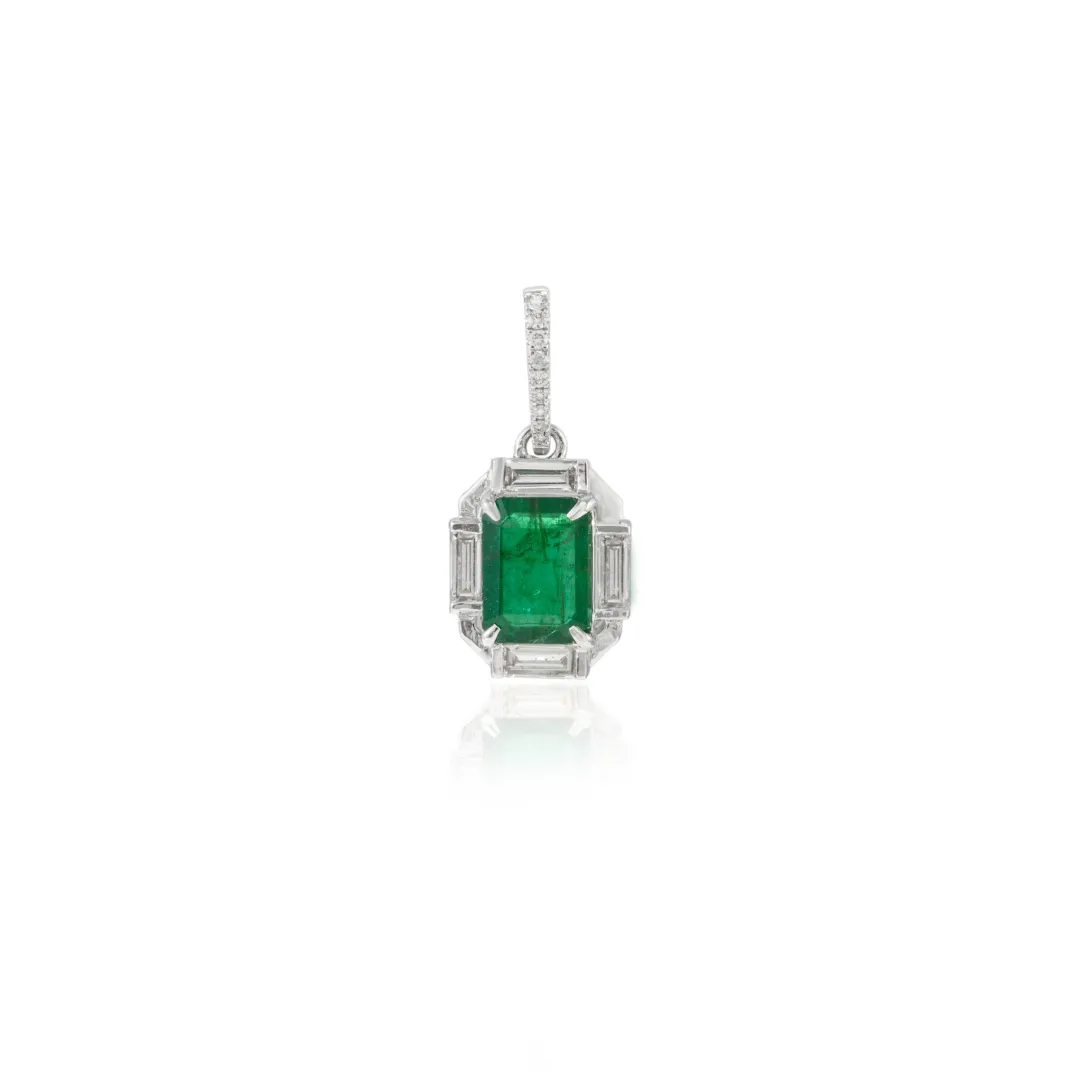 18K Gold Emerald Pendant