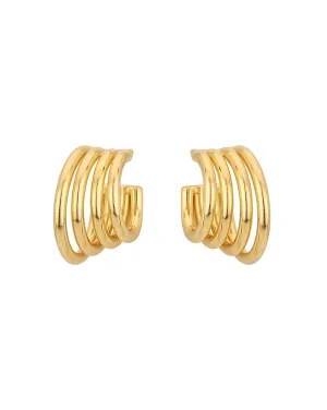 18Kt Gold Plated Handcraft Spiral Hoop Earring