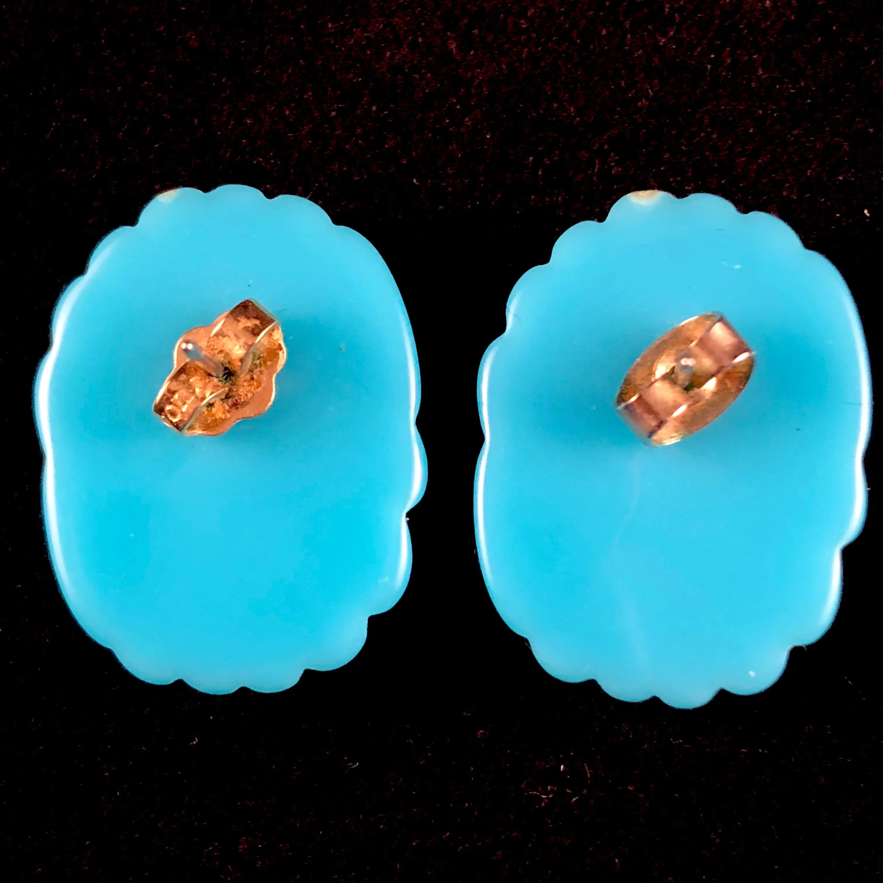 1987 Avon Color Shapes Earrings-  Turquoise