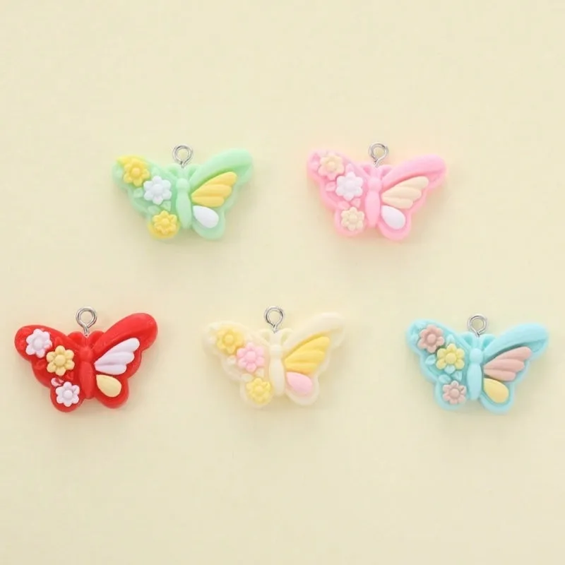 5 PCS/Package 27*18mm Hole Under 1mm Resin Butterfly Pendant