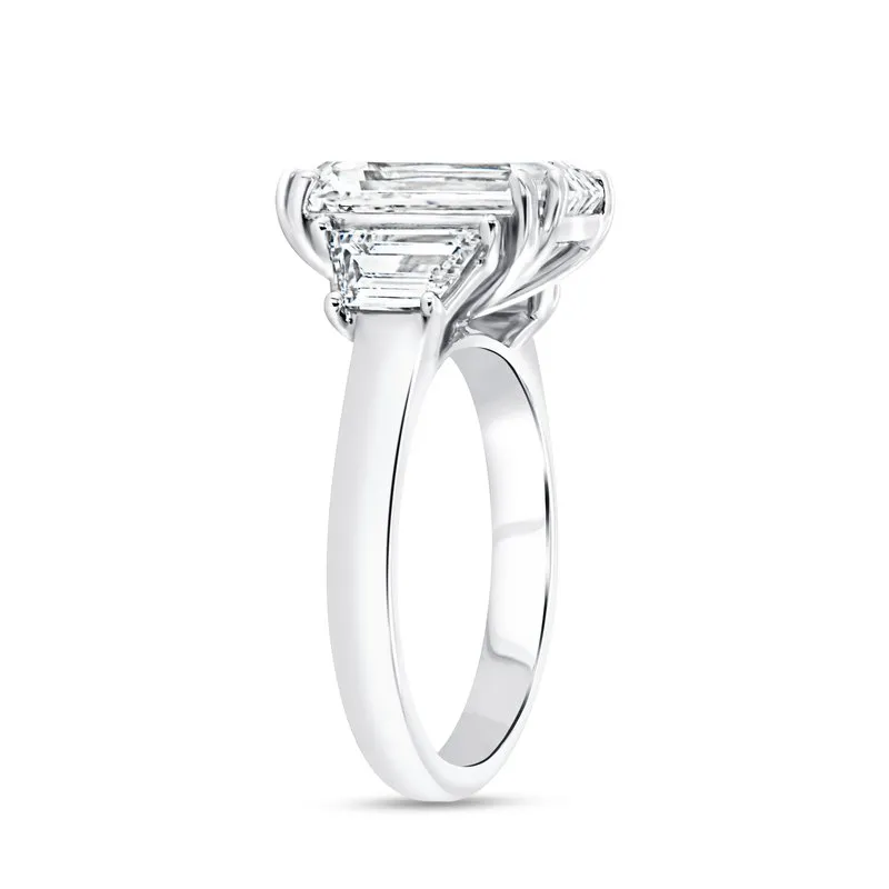 6.33ctw Three-Stone Emerald Cut Diamond Engagement Ring