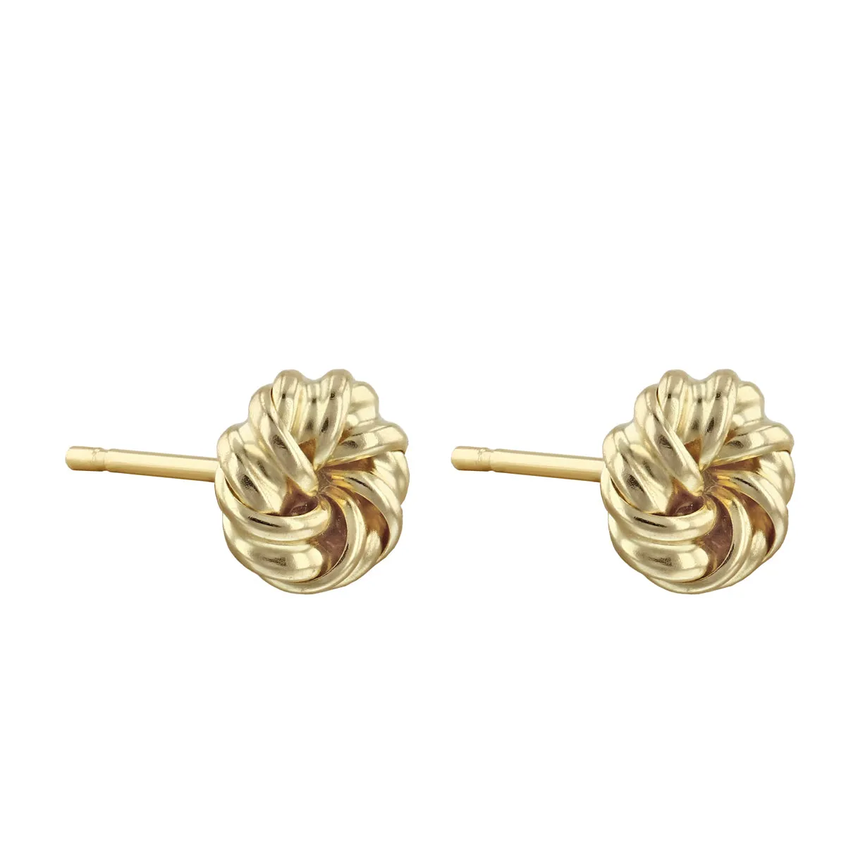 6mm Swirl Knot Stud Earrings | 9K Solid Yellow Gold