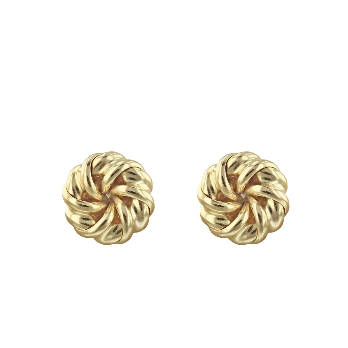 6mm Swirl Knot Stud Earrings | 9K Solid Yellow Gold