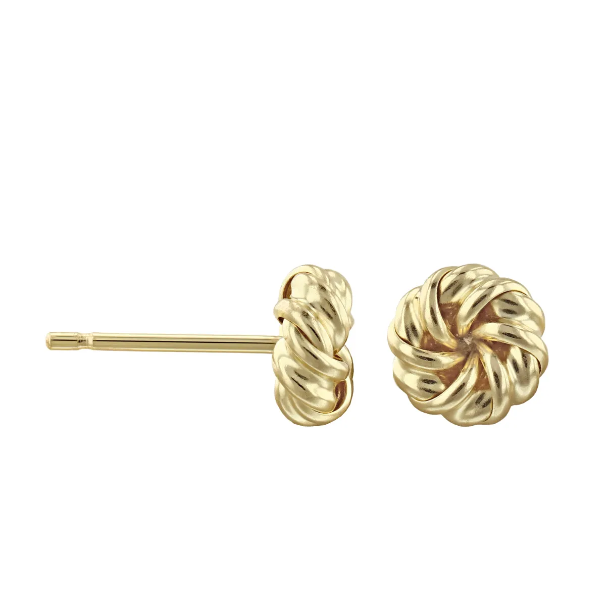 6mm Swirl Knot Stud Earrings | 9K Solid Yellow Gold