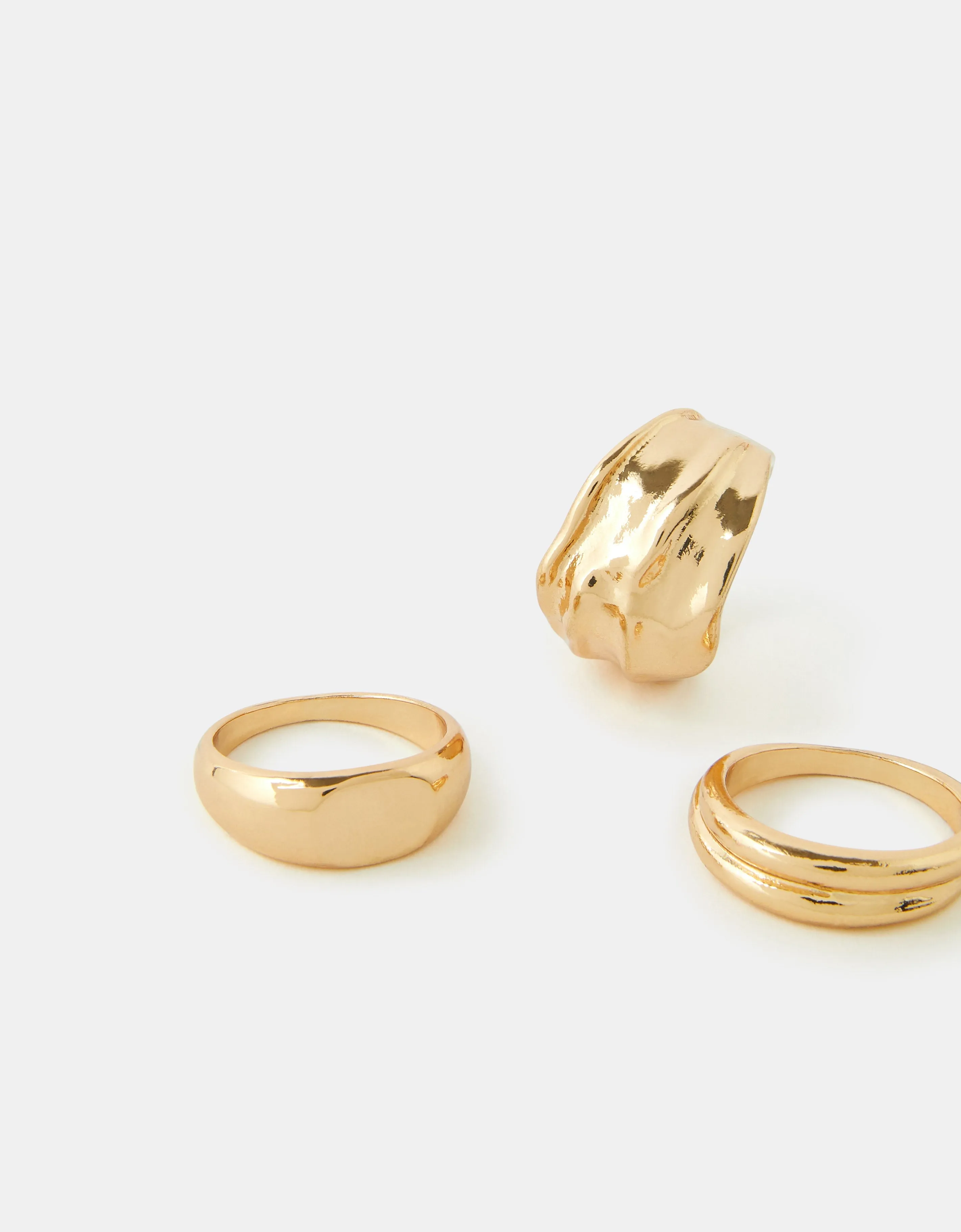 Accessorize London Chunky Ring Set Gold