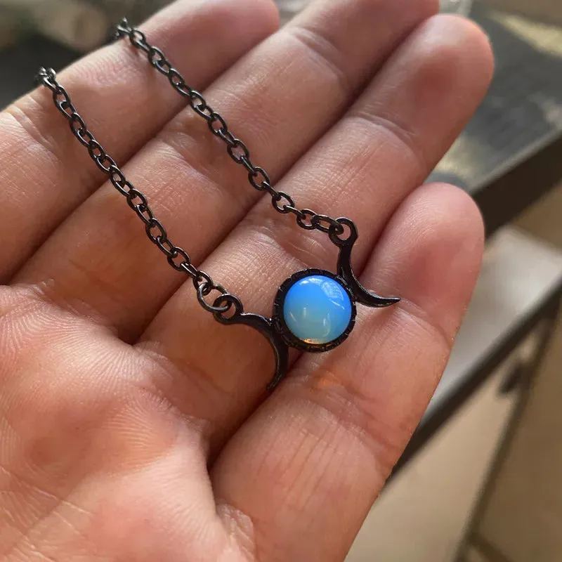 Alternative Multi Color Luna Moon Necklaces