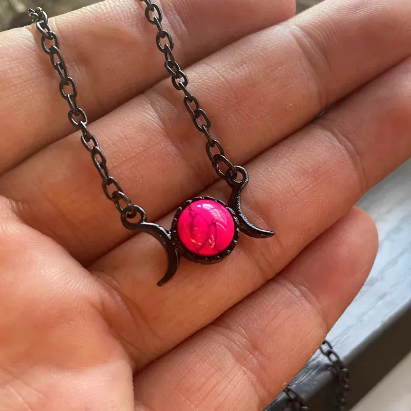 Alternative Multi Color Luna Moon Necklaces