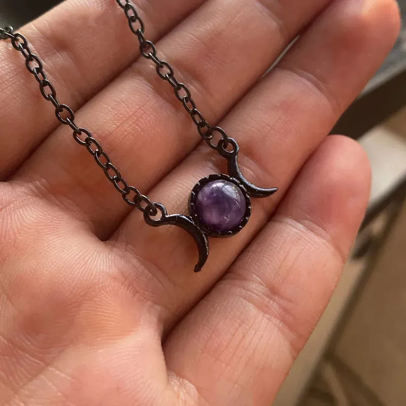 Alternative Multi Color Luna Moon Necklaces