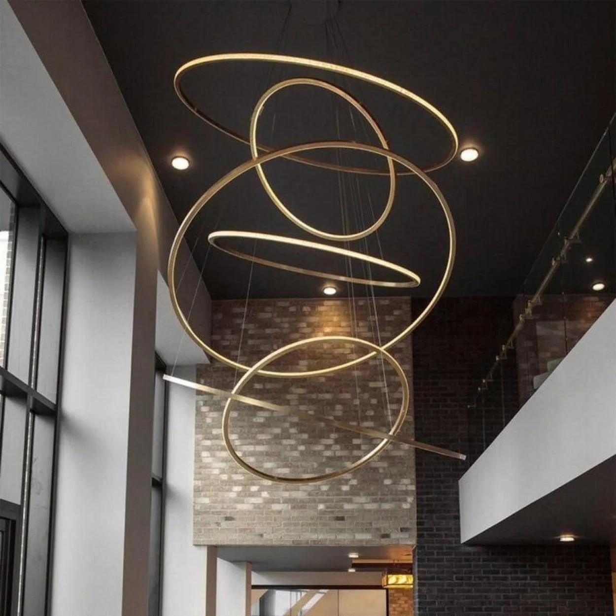 ANKUR INTERSTELLER MODERN DOUBLE HEIGHT LED RINGS CHANDELIER