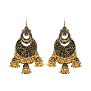 Aradhya Stylish Metal Alloy Golden Jhumki Drops Oxidised Earrings for Women and Girls…