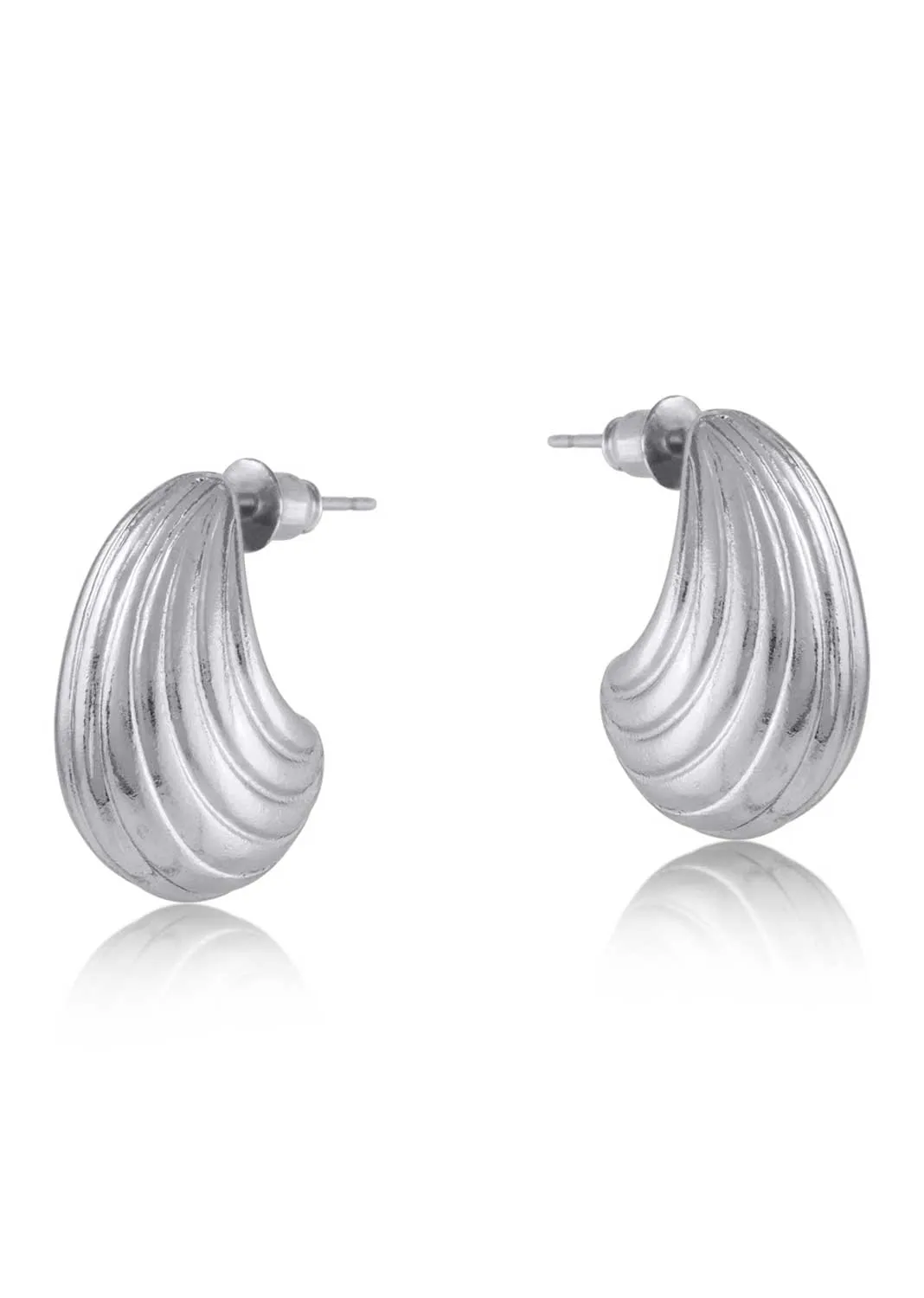 Aspasia Ripple Earrings in Silver