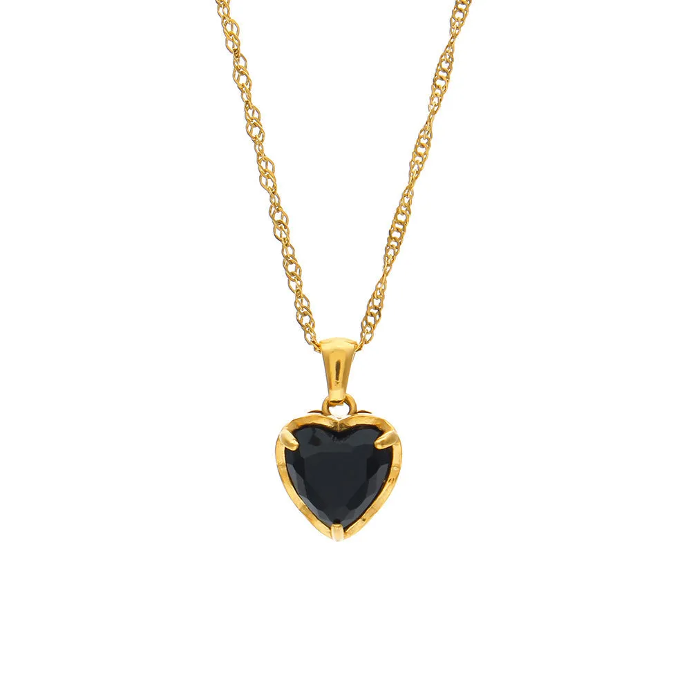 Black Heart Zircon Necklace