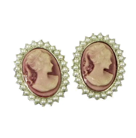 Blush Cameo Earrings