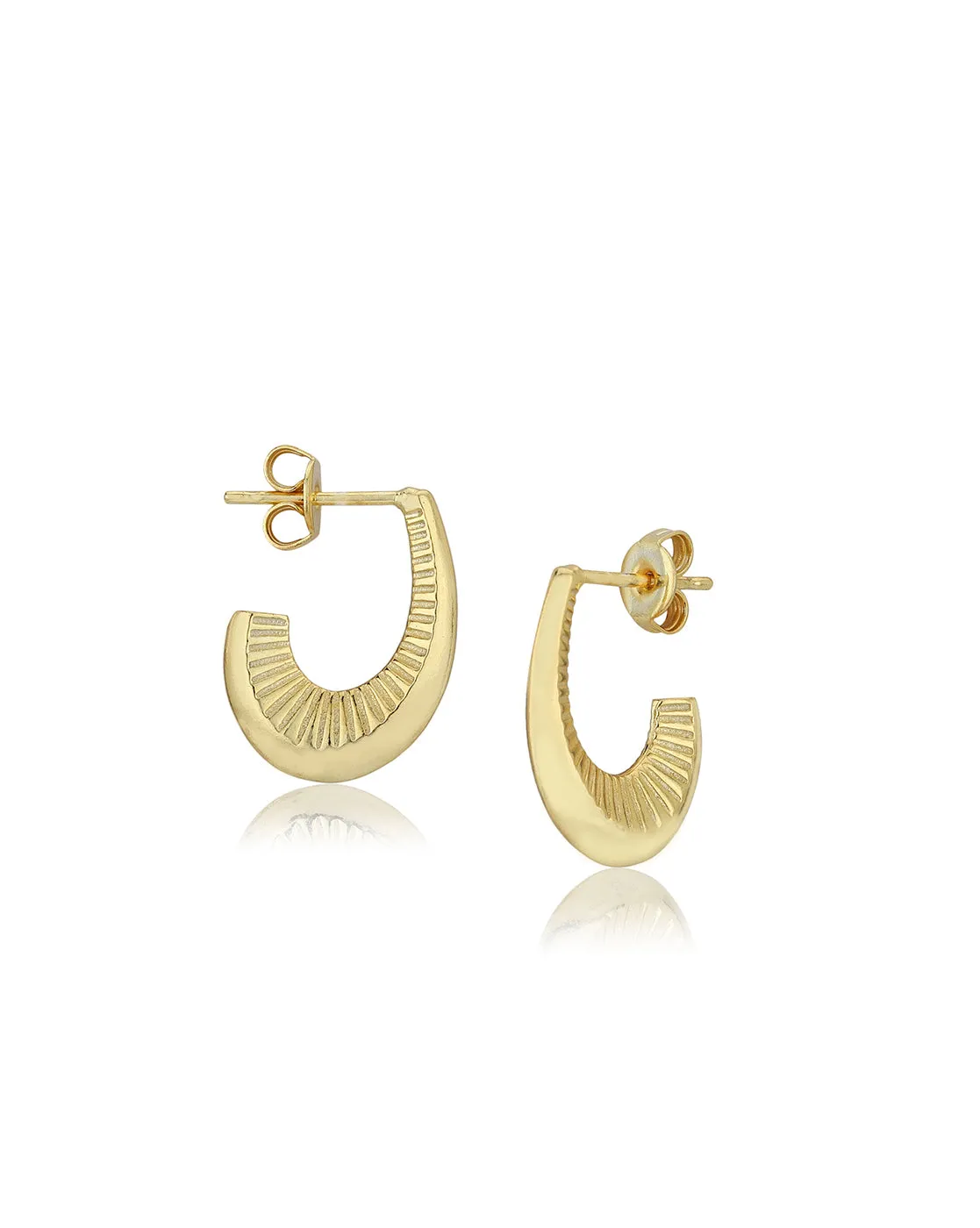 Carlton London 18Kt Gold Plated Crecent Half Hoop Earring