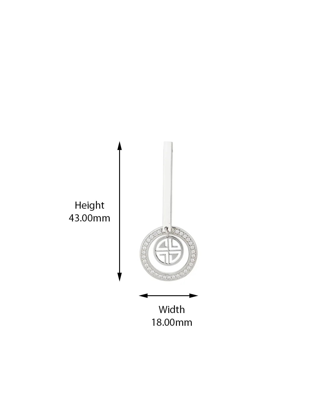 Carlton London 925 Sterling Silver Rhodium Plated Cz Circular Drop Earring For Women