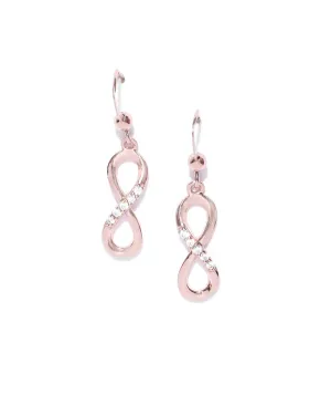 Carlton London 925 Sterling Silver Rose Gold Plated Cz Infinity Drop Earring For Women