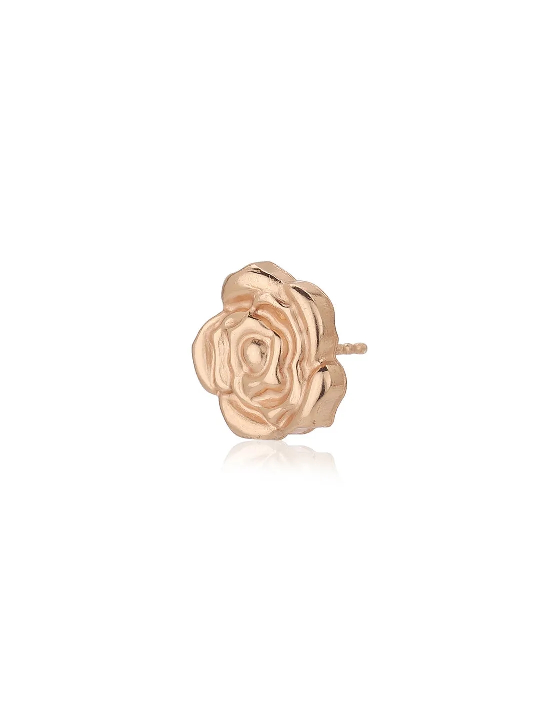 Carlton London 925 Sterling Silver Rose Gold Plated Rose Stud Earring For Women