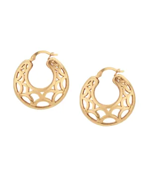 Carlton London Gold Plated Crescent Hoop Earring For Women