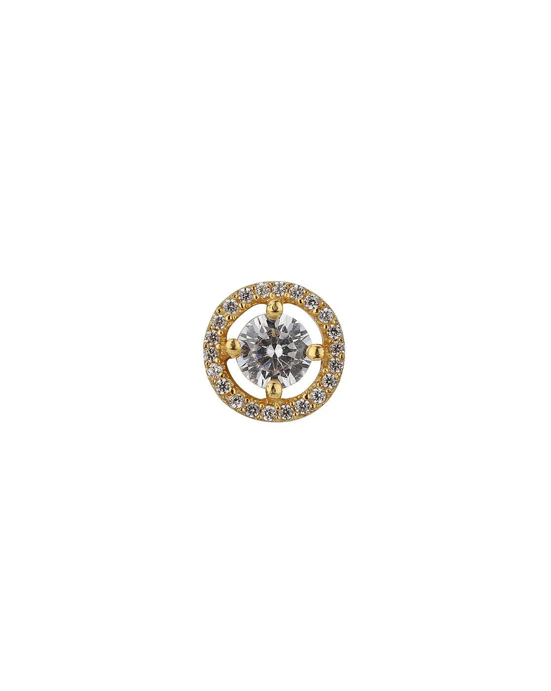 Carlton London Gold Plated Cz Circular Stud Earring For Women