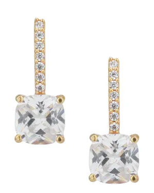 Carlton London Gold Plated Cz Square Drop Earring For Women