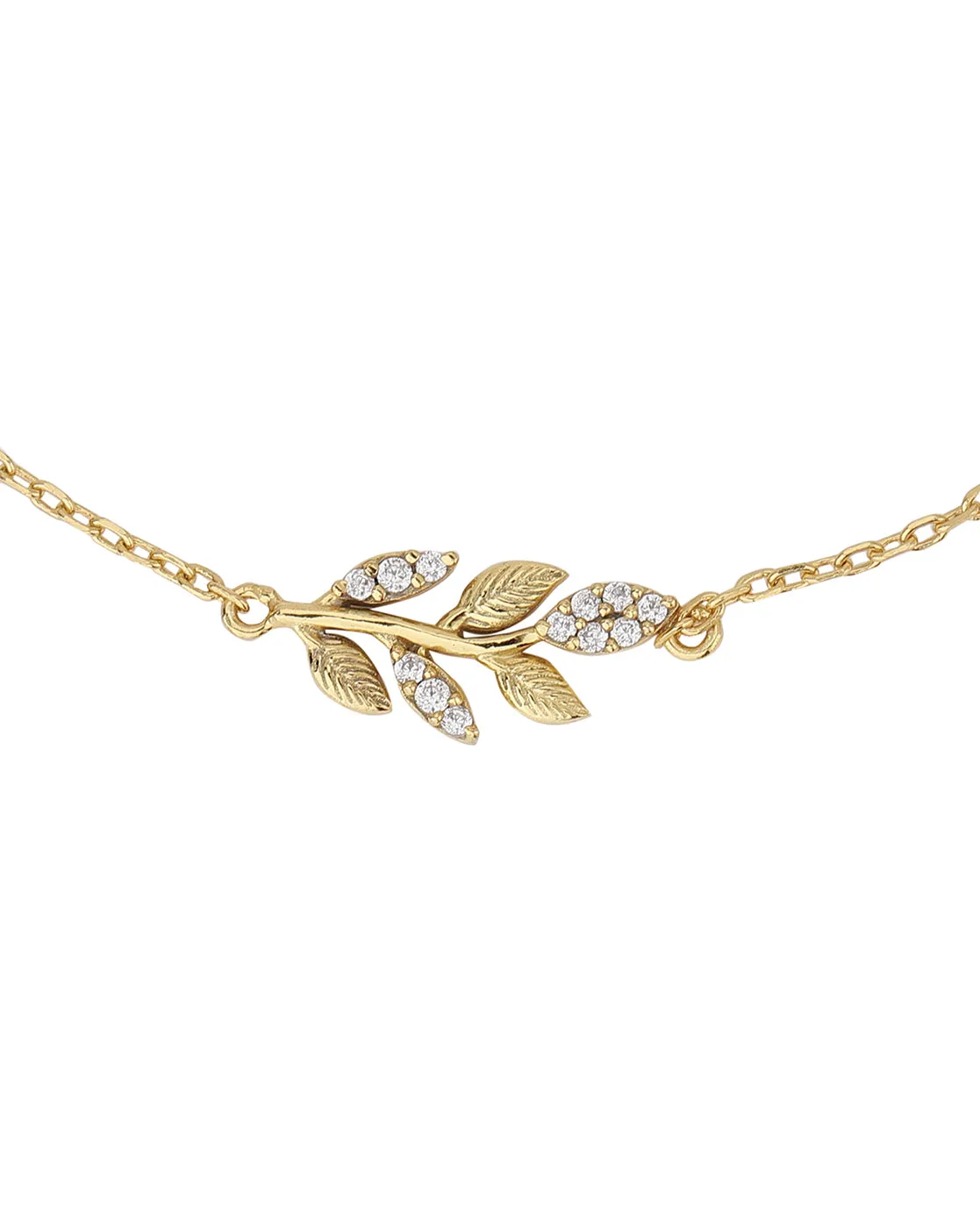 Carlton London Gold-Plated Floral Shape Anklet For Women