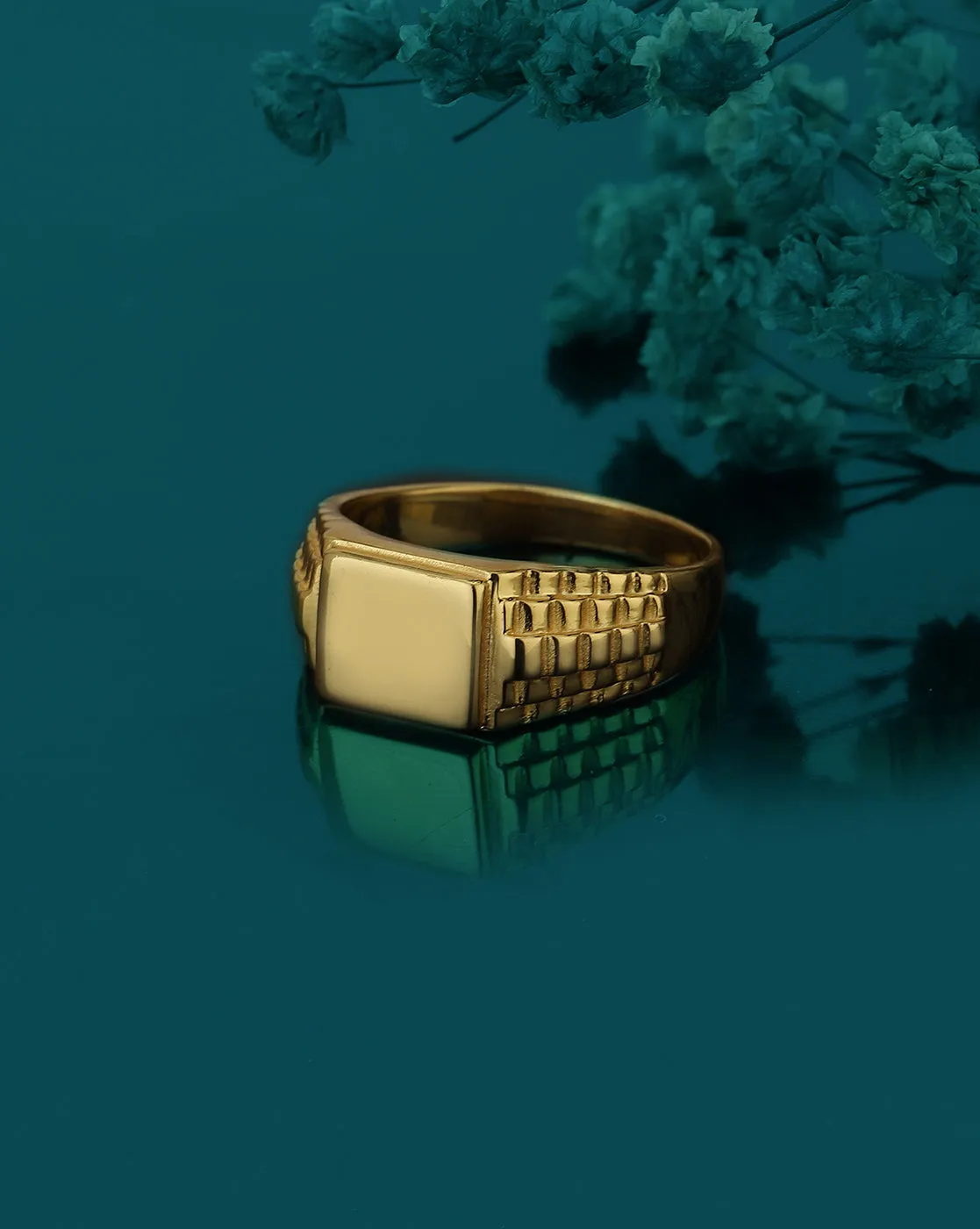 Carlton London Gold Plated Mens Ring