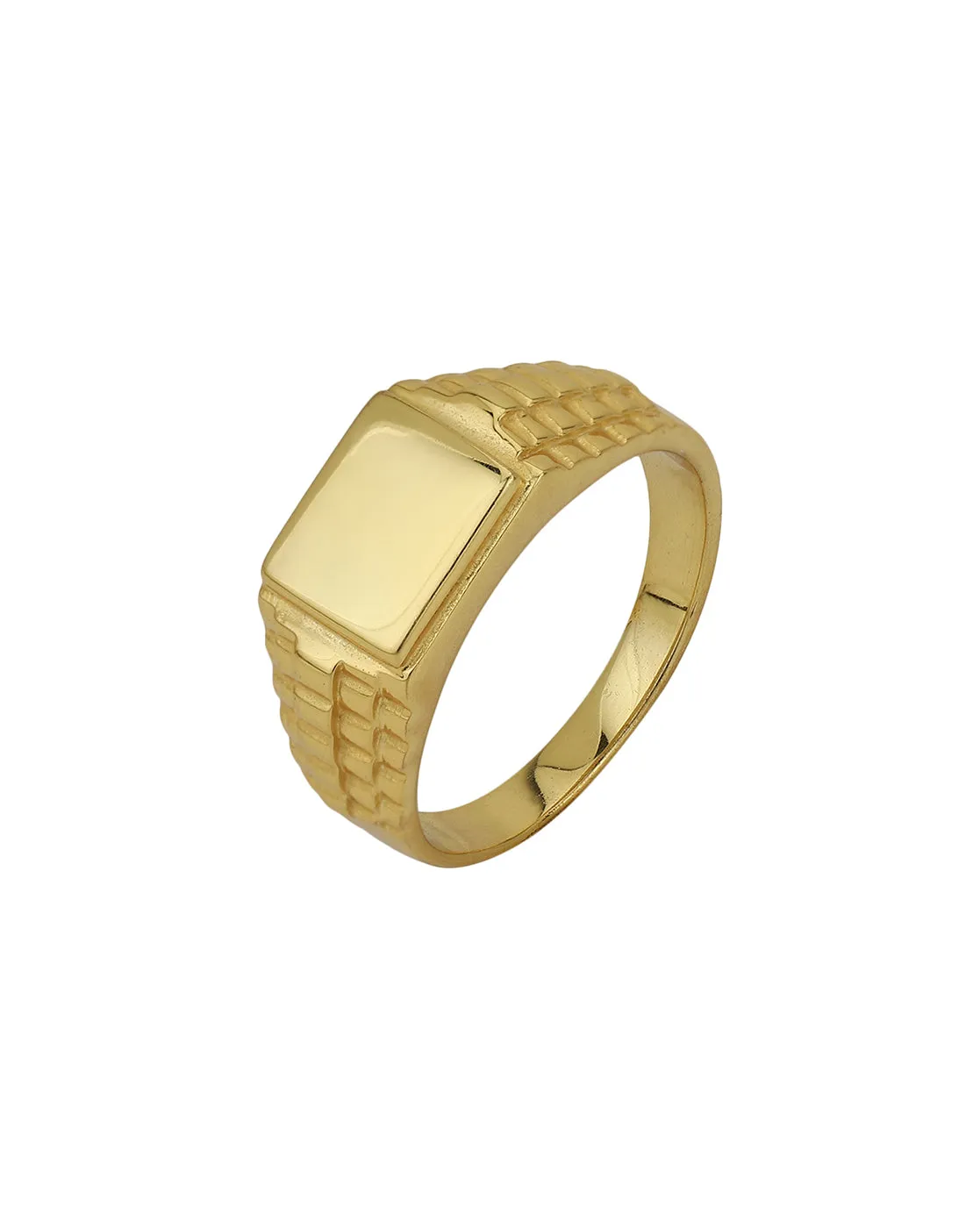 Carlton London Gold Plated Mens Ring