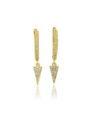 Carlton London Gold Toned Cz Triangular Hoop Earring For Women