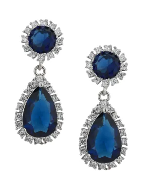 Carlton London Rhodium Plated Cz Teardrop Drop Earring For Women