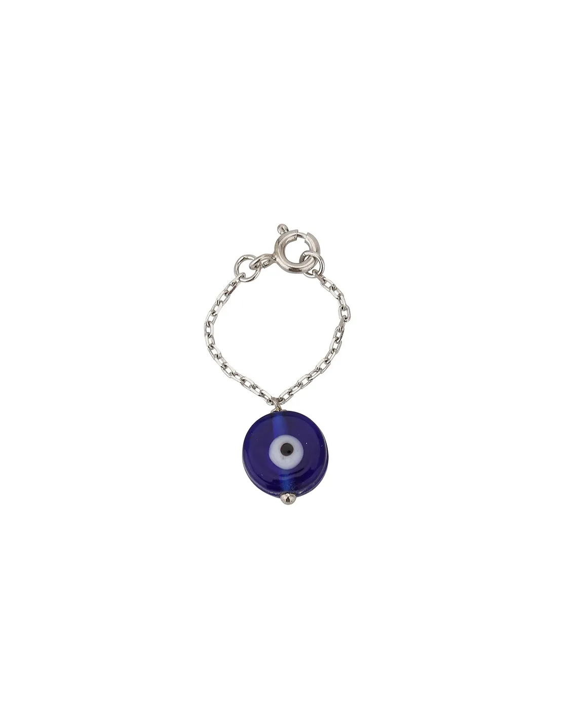 Carlton London Rhodium-Plated Silver-Toned Evil Eye Bead Non-Studded Watch Charm For Women