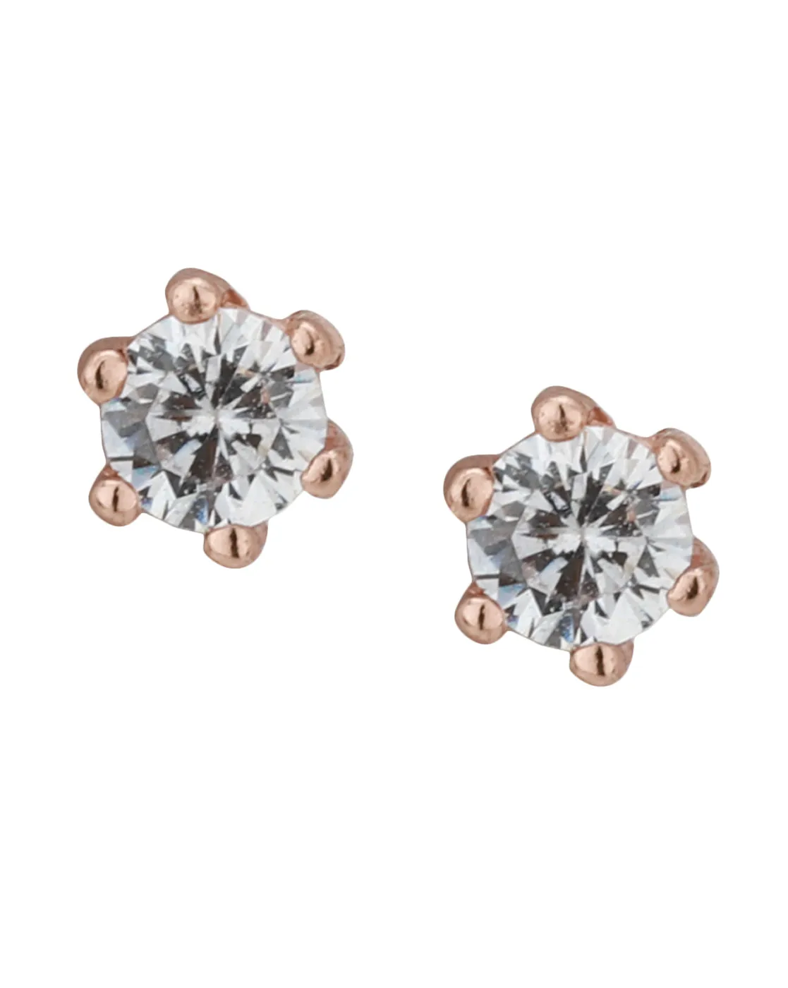 Carlton London Set Of 3 Gold Plated Cz Stud Earring For Women