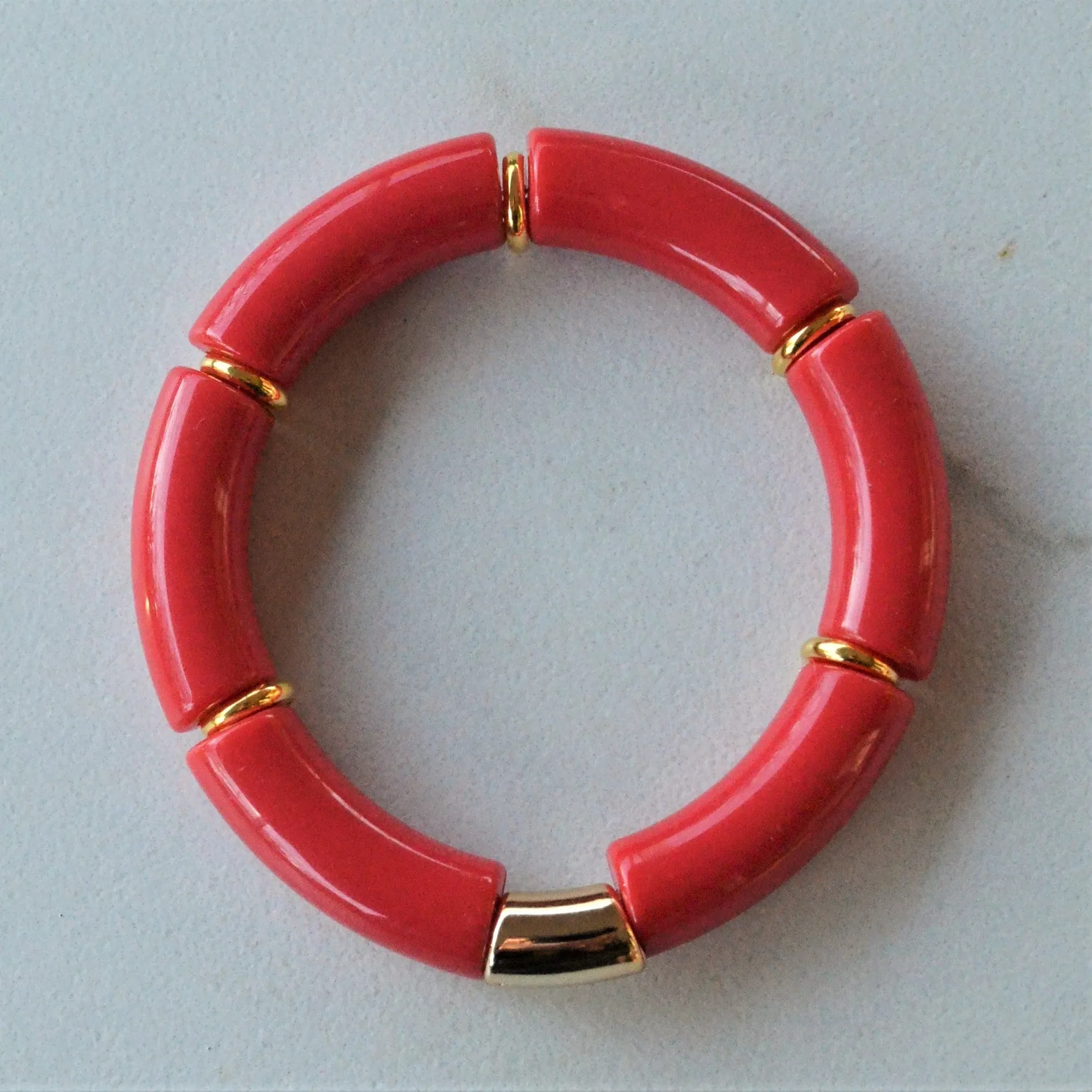 Christmas Bead Lucite Bracelet Stretch Womens Bracelet