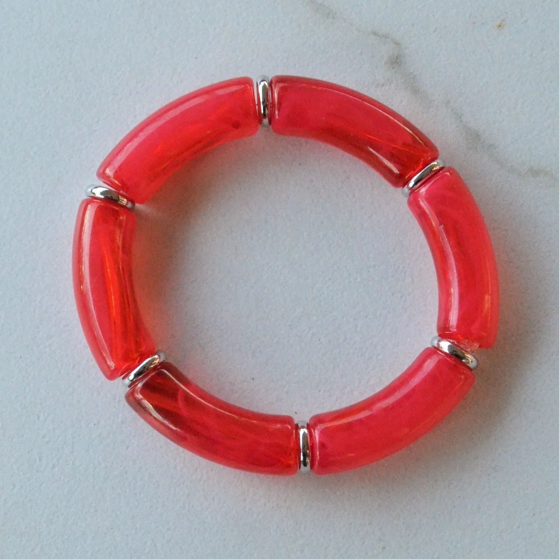 Christmas Bead Lucite Bracelet Stretch Womens Bracelet