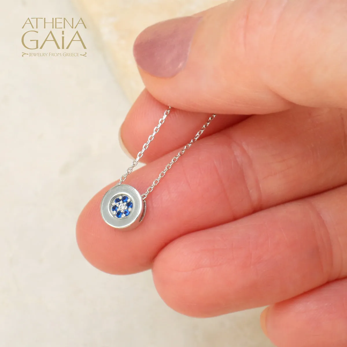 Dainty Round Evil Eye Necklace