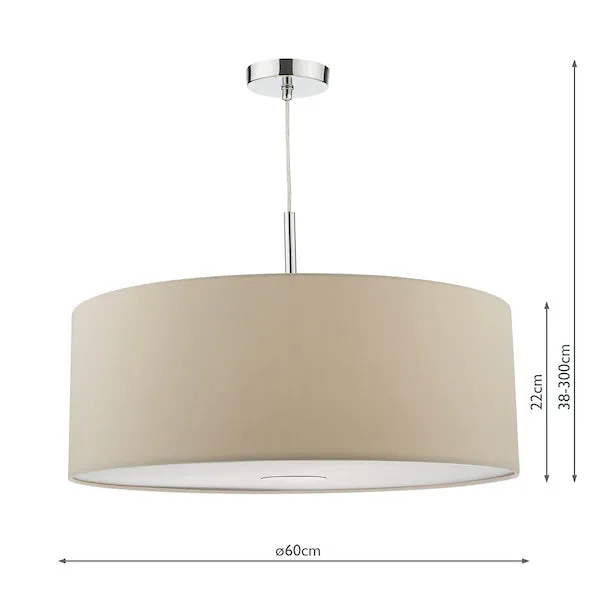 Dar Ronda 60cm 3 Light Pendant Ecru