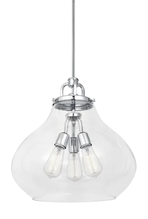 Dervissi Clear Glass Chrome Large Pendant