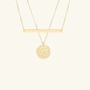 Elegant Simple Bar Coin Necklace Set