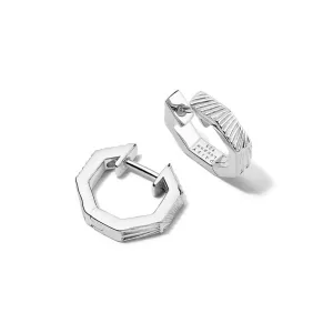 Estée Lalonde Octagonal Huggie Hoop Earrings Sterling Silver