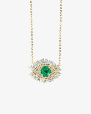 Evil Eye Milli Emerald Full Pave Pendant