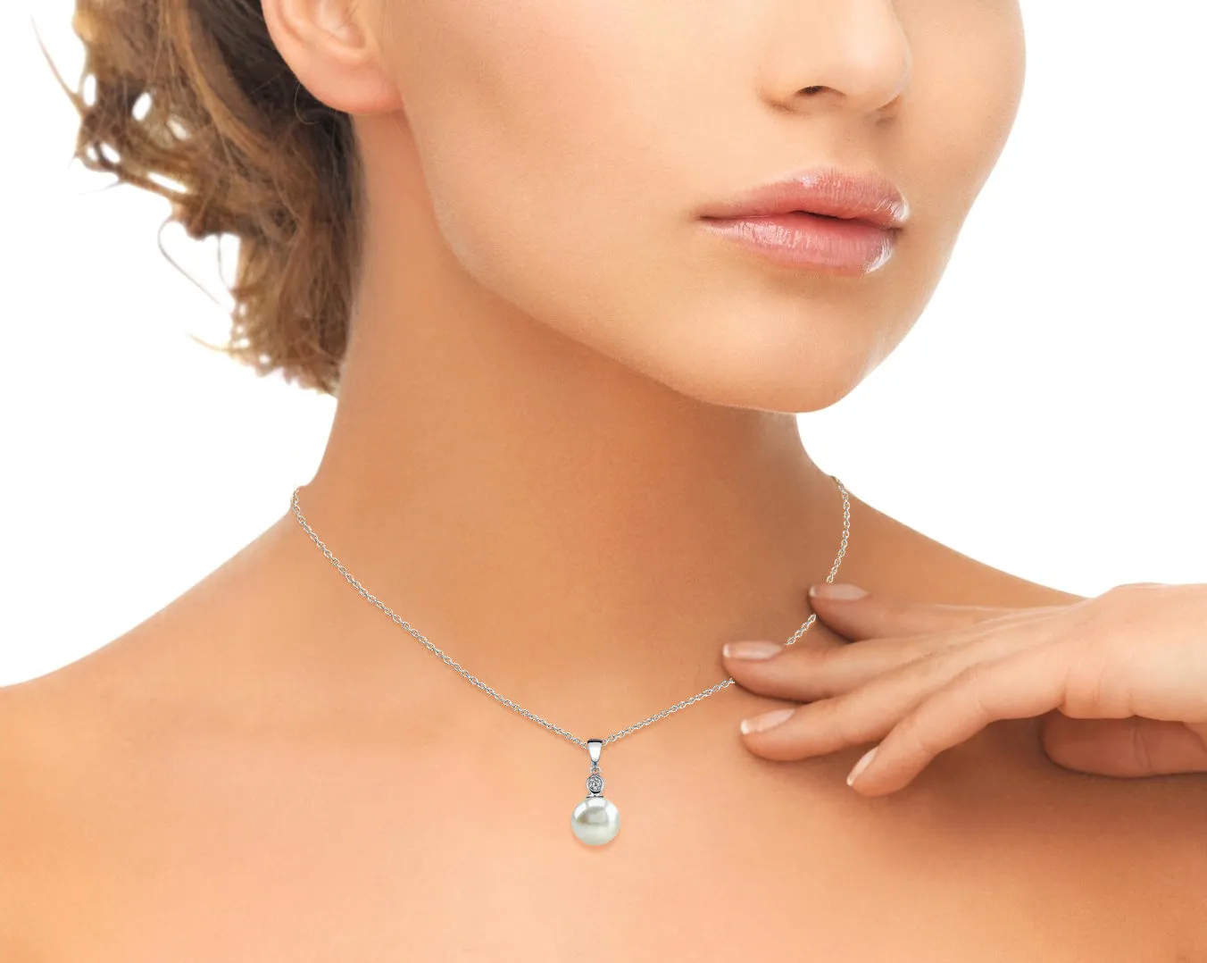 Freshwater Pearl & Diamond Chloe Pendant